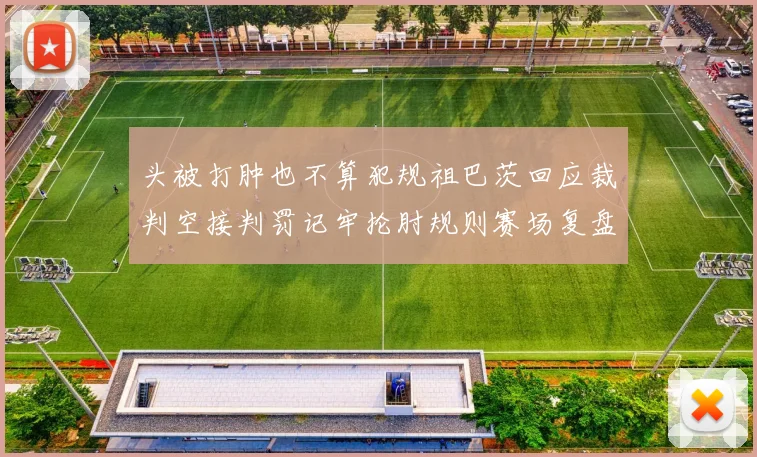 头被打肿也不算犯规祖巴茨回应裁判空接判罚记牢抡肘规则赛场复盘